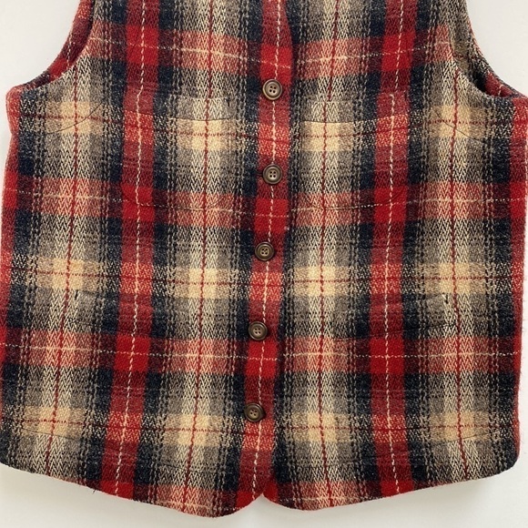 Eddie Bauer Legends Plaid Button Wool Vest Women’s Size Medium - Picture 2 of 12